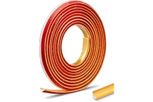 FAKILO PVC Quadrant Trim, Flexible Skirting Board Self Adhesive Tile Trim Moulding Trim Plastic Wall Corner Edging Strip for Cabinet Countertop Ceiling Flooring (9 * 12mm, 5m, Gold)