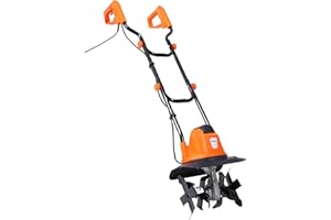 eSkde Electric Tiller Rotavator and Cultivator for Garden - Powerful 1050W Garden Rotovator for Ground Preparation - 32cm Cultivating Width, 22cm Depth Garden Tiller Cultivator Rotovator