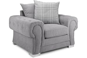 Honeypot - Sofa - Verona - Fabric - Corner Sofa - 3 Seater - 2 Seater - Footstool (Grey, Armchair)