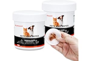 kulloomii Ohrpflege FingerPads für Hunde 300 Stück – Ohrreiniger für Hunde - Pflege & Hygiene - Hunde Ohrenreinger - Biologisch abbaubar praktischer Ohrreiniger Hund