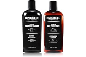 BRICKELL MEN'S PRODUCTS Brickell Men’s Daily Relieving Hair Care Routine, Dandruff Shampoo and Conditioner Set For Men, All Natural and Organic, Scented