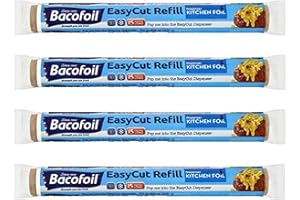 BBLISS 4 x EasyCut Foil Refill Rolls Tear & Heat-Resistant | Perfect for Grilling Baking Roasting Wrapping Freezing | 100% Recyclable | 300mm x 15m | Total 60m of Foil
