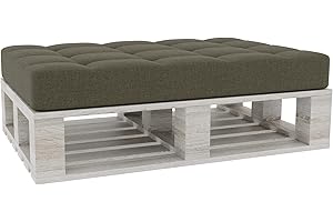 Gutekissen® Cuscini per pallet Cuscini trapuntati con bottoni, Cuscini per pallet trapuntato PFG (Cuscino di seduta 120x60, Verde scuro)