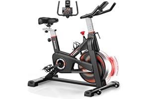 ‎ADVAMSOLER Heimtrainer Fahrrad mit Magnetischem Widerstand, Advamsoler Ergometer Hometrainer Fahrrad mit LCD-Monitor,Tablet-Halter Indoor Spinning Bike für Cardio-Training, 160 kg Belastbar