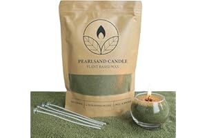 Comforder Pearled Sand Candle Kit - 400g Sand Wax Granules + 4 Moss Green Wicks