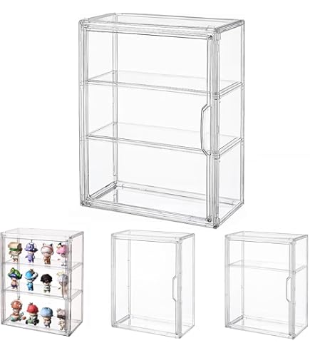 Acryl Vitrinekast Stapelbaar 40x40xH40cm Met LED-Verlichting En Deur - Displaybox Voor Verzamelobjecten