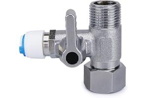 smardy V004 Valvola di Arresto Quick-Adattatore a T 3/8x3/8x1/4" Valvola di Intercettazione Rubinetto Adattatore per Tubo dell'Acqua per Il Collegamento di 2 Dispositivi