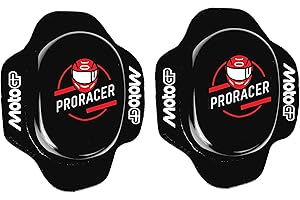 PRORACER Ginoccho a pretezione Ginocchiera Saponetta per tuta con logo (1, Nero, Taglia unica)