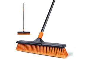 ‎CLEANHOME Besen mit Stiel,Strassenbesen/Bodenbürste 2-1 CLEANHOME 166cm, geeignet für Schulen, Fabriken, Gärten,Gartenbesen，Reisigbesen，Basketballplätze und andere Bereiche（17.7in）