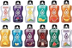 GENERICO Bolero Drink Sticks 12 Bustine Mix 3 grammi 3 gr, 12 Gusti Diversi Assortimento alla Frutta Preparato Polvere Solubile Per Bevanda Fresca in Acqua, 36 grammi dolcificato stevia, 0.036 kilograms