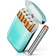 x-lighter XL606 Cigarette Case for 100s King Size, with Electric Rechargeable Lighter, Smell-Proof, Gift for Women & Men