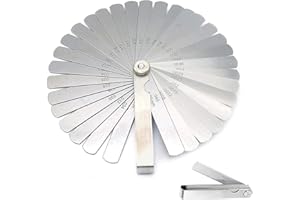 LWTSRP 32 Lame Dello Spessimetro, Gap Strumento di Misura, Lame Dello Spessimetro, Spessimetro a Lame, Spessimetro Pieghevole, per Misurare La Larghezza Della Fessura, Le Dimensioni Dello Spessore