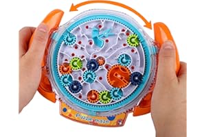 GUKASXI 3D Maze Puzzle Toy for Kids, Maze and Ball Game Puzzle Toy, Balance Labyrinth Rolling Ball Toys, Imagination Education Toy, for Kids Teens Adults (Orange)