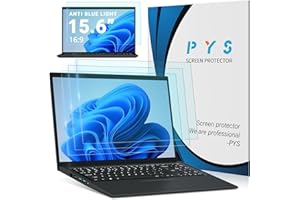 PYS [Paquete de 3] Protector de pantalla para portátil de 15.6 pulgadas 16:9 – Filtro antirreflejos y luz azul, protector de pantalla de 15.6 pulgadas compatible con Dell HP Envy x360 Asus Vivobook Arzopa