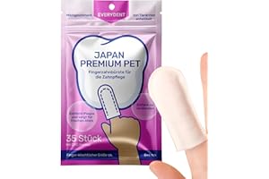 ‎JAPAN PREMIUM PET Japan Premium Pet Zahnpflege Hund | Katzen Zahnpflege | Katzen- & Hundezahnbürste | Keine Katzen- & hundezahnpasta benötigt | Fingerlinge für Zahnpflege | Zahnsteinentferner Hund & Katzen | 35 Stück
