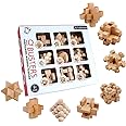 Joyzzz 3D Wooden Cube Brain Teaser Puzzle Pentago Game, 9 PCS Kong Ming Luban Lock Toys, Wooden Brain Games, Assembling Ball Cube Challenge IQ Brain Education Toys for Kids and Adults