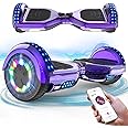 RCB Hoverboards for Kids and Adults 6.5 inch, Hoverboards with Bluetooth - Speaker - Colorful LED Lights, Hover Board Gift for Kids and Teenager