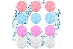 12PCS 6.5cm Boules de Séchage Universelles, ELEPRUC Boule de Lavage Machine a Laver, Boule de Sèche-Linge, Balle de Lavage, Boule Seche Linge, Assurent un Séchage Uniforme Pour le Nettoyage du Linge