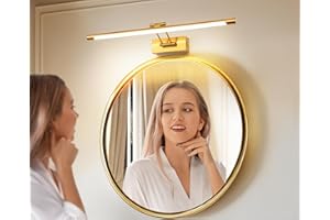 ‎TYHOGAR TYhogar LED Spiegelleuchte Badezimmer 60cm 12W, Dimmen einer einzigen Farbtemperatur LED-Bilderleuchte mit Schwenkbarem Lampenkopf, Wandleuchte Spiegel Beleuchtung Lampe