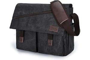 Torba kurierska męska, 14 15,6 17 cali laptop listonoszka torba na ramię wodoodporna płótno tornister teczka dla mężczyzn od RAVUO