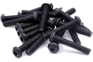 SINGULARITY SUPPLIES M8 (8mm x 80mm) Hex Socket Button Machine Screw (Bolt) - Black Steel (Pack of 5)