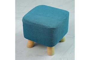 SJH Small Foot stool Cover,Non-slip Ottoman Slipcovers with Elastic Bottom,Stretch&Soft Square Mini Chair Cover,Home Footrest Protector(25-33cm)