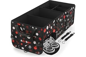 AojSup Organizer Baule Auto, 95L Grande Capacità Organizer Per Bagagliaio Multi-scomparto, Organizer Bagagliaio Auto con Tasca Porta Scarpe, Borsa Organizer per Baule per Auto, SUV, Camion, Minivan