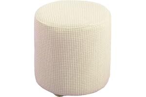 uyeoco Copri Pouf Fodera Poggiapiedi Rotondo/Quadrato/Rettangolare Elasticizzat 50x50/40 x 40 Cover Sgabello Copertura Protettiva per Ottomana (Color : R, Size : 35X35CM)