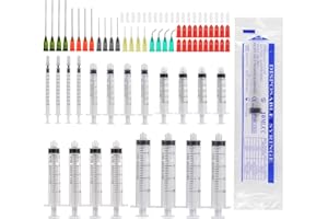 Aotfusd 20 Stück Spritzen-Set mit Stumpfer Nadel, Verschiedene Größen, 1ml, 3ml, 5ml,10ml, 20ml zum Nachfüllen und Messen von Flüssigkeiten, wissenschaftliche Labore, Pflanzenbewässerung