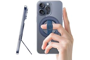 EWA MagOne 3rd Gen [Compatible con MagSafe] Soporte de Agarre para teléfono con Correa elástico para los Dedos, Anillo Magnético extraíble, para iPhone 16, 15, 14, 13, 12 - Azul