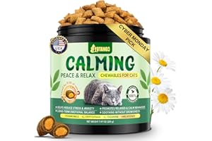 YOTANGO Calming Cat Treats – 500 Crunchy Calming Chews for Cats Kittens, Anxiety Support & Stress Relax for Travel, Thunder with Chamomile, L-Theanine & L-Tryptophan (Chicken Flavor)