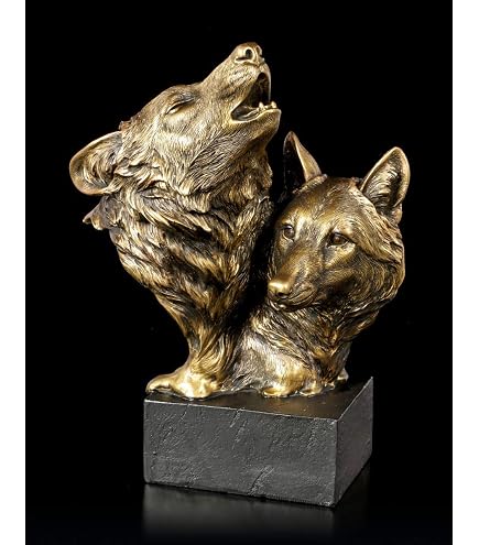 DWK Salz- Und Pfefferstreuer In Wolf-Form – Aus Polyresin, Handbemalt, 15,2 Cm Hoch, Mit 2 Nachfüllbaren Streuern