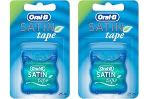 XEEMYX 2 x Oral Satin Tape 25m Dental Waxed Mint Flossing Tape Oral Care for Fresh Clean Feel