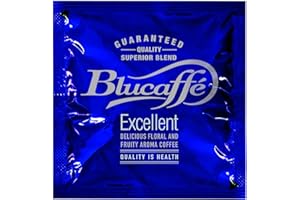 LUCAFFÉ LUCAFFè Blucaffè, podkładki pod kawę Ø 44 mm, opakowanie z 150 kompostowalnych papierowych kapsułek, kapsułek Gourmet Arabica, owocowy smak, średnie palanie, średni korpus