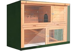 JAUHMUI Abdeckung für Kaninchenstall,210D-Oxford-Gewebe,Hasenstall wasserdichte Staubschutz,Doppelschicht-Kaninchenstall-Abdeckung,Staubschutz für Rubbits,Hamster, Haustiere,Hauszubehör,122*50*105 cm (Grün)