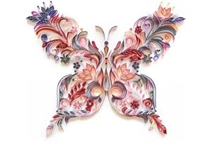 ALEFBET Quilling Set, Papier Quilling Set, Schmetterling Quilling Papier Painting Kits, Quilling Papierstreifen,Quilling Werkzeug Für Quilling Handwerk，Papier Kunsthandwerk, Für Quilling Set Anfänger