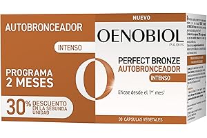OENOBIOL - PERFECT BRONZE DUO Autobronceador - Acelerador Bronceado Corporal y Facial con Protección Solar - Complemento alimenticio 60 Capsulas 2 meses