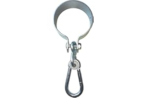 Sunload Manschettenhaken mit Karabiner verzinkt, Schaukelhaken für Rohre oder Rundhölzer, 2er Set (100 mm)