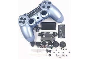 HUAYUWA - Carcasa de plástico para Mando de Juego con Botones de Repuesto para Playstation 4 Slim 4.0 JDM-040 (versión v1), Color Azul Titanio