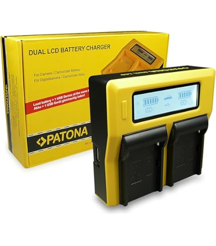 Caricabatteria Doppio PATONA Per Sony NP-FM500H, NP-F970, NP-FM50 - USB-C/Micro USB - Foto 4