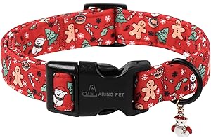 ARING PET Weihnachten Hundehalsband, Niedliche Rot Hundehalsband mit Schnellverschluss aus Kunststoffschnalle, Winter Bequemes Halsband für Jungen und Mädchen Hunde