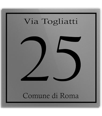 Numero Civico In Piastra Di Alluminio Composto Rigido Di Spessore 3,5mm Quadrato - Targa Con - 11