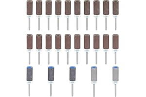 KEBITEDAMAI 25 Pz Tamburi Abrasivi Manicotti per Dremel Utensili Rotativi, Carta Vetrata Tamburo per Levigatura e Lucidatura Accessorio, Grana 180/240/600/1000/1500/2000, con Albero da 3 mm