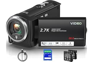 Produktabbildung: Videokamera 2.7K 56MP Camcorder 16X Digitalzoom Fülllicht Vlogging Camera | Vlogging Camera mit LED-Fülllicht,