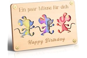 Frexpor Geldgeschenke Geburtstag, Geburtstagskarte aus Holz im Kleinforma, Kreatives Geldgeschenk Verpackungt, Coole Geldkarte Geburtstag (Holzfarbe)