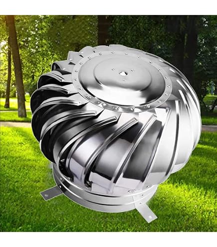 Comignolo Eolico Rotante In Acciaio Inox AISI 304 – Base Quadrata 32x32 Cm, Testa Radiante Girevole Per Fumi
