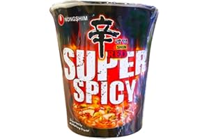 WANAHONG Nongshim Shin - Taza de fideos instantáneos (6 unidades), diseño súper picante