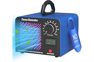 FWIULL Ozono Generador 65,000 mg/h, Ozonizador Industrial O3 con Temporizador de 120 Min, Temperatura, Humedad, Dispositivo de Ozono Hasta 300㎡ O3 Ozonizador para Garajes, Apartamentos, Hoteles