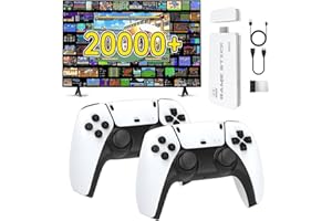 NOBES Retro Video Game Console, Upgraded Game Stick with 20000+ Classic Retro Games, 128G Card, Plug and Play Video Came Stick, TV HDMI Output (white)