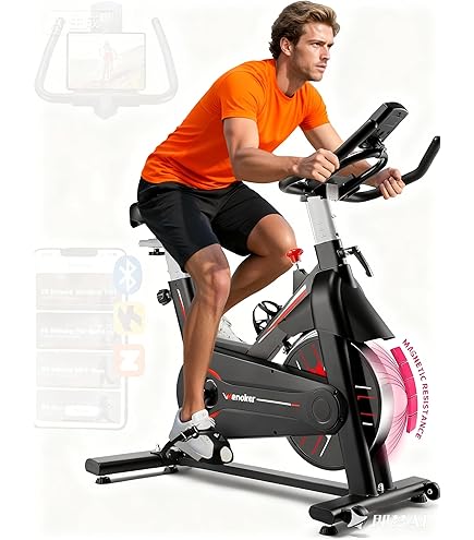 Exercise Bike, Wenoker Stationary Bike For Home, App Supported Indoor Bike With - View #5